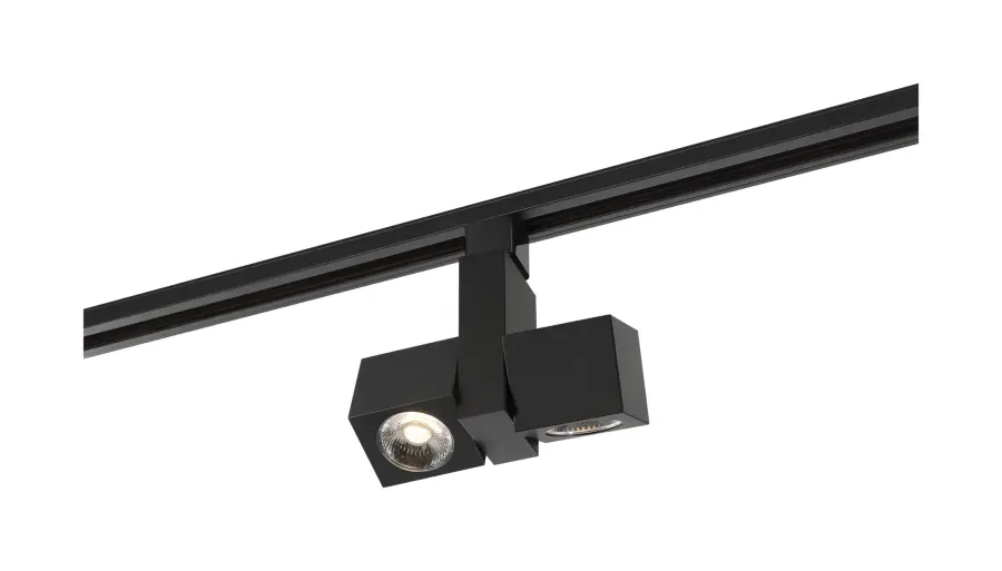 24W LED Dual Square Track Head in Black - Image 5