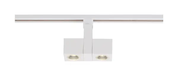 24W LED Dual Square Track Head in White - Image 3
