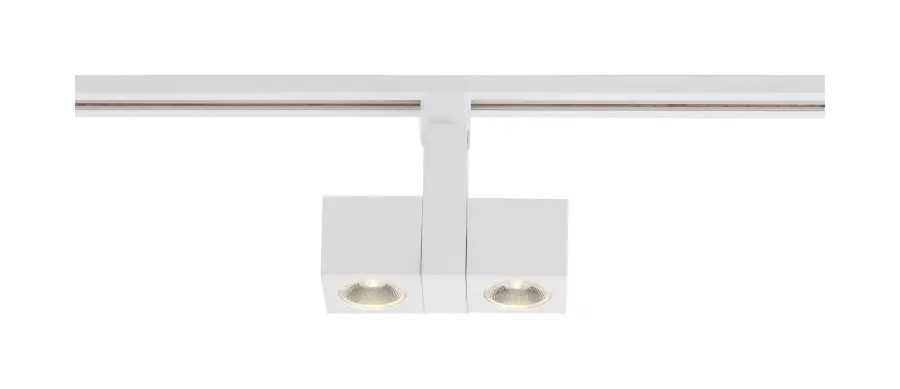 24W LED Dual Square Track Head in White - Image 3