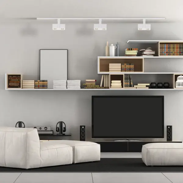 24W LED Dual Square Track Head in White - Image 6