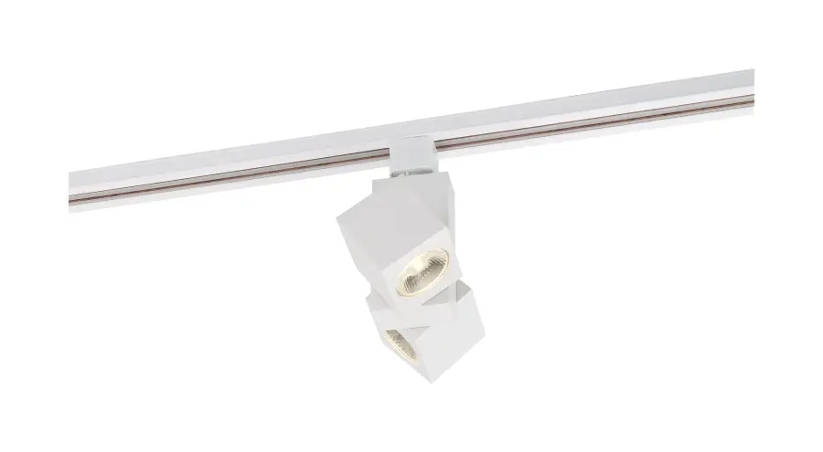 24W LED Dual Square Track Head in White - Image 4