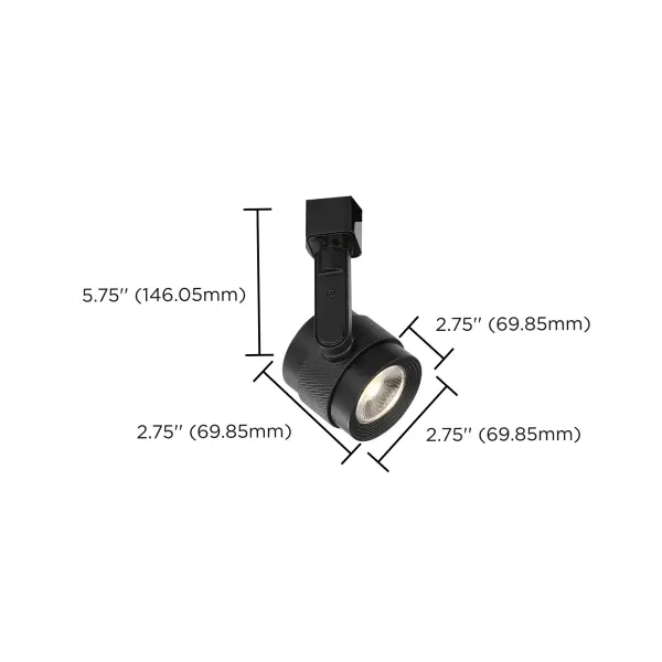 12W LED Piston Track Head in Black - Image 6
