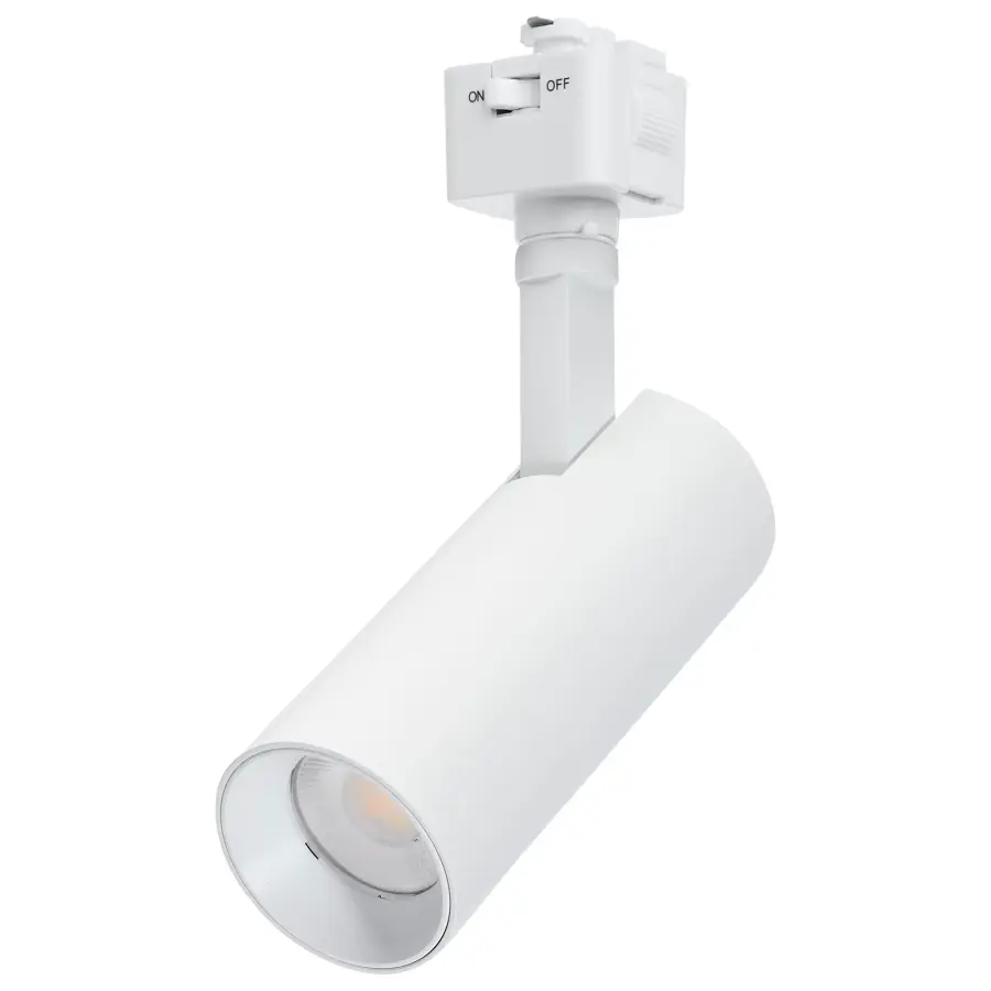 10W LED Track Head - 48° Beam - J-Style - CCT Selectable - Matte White - Image 1