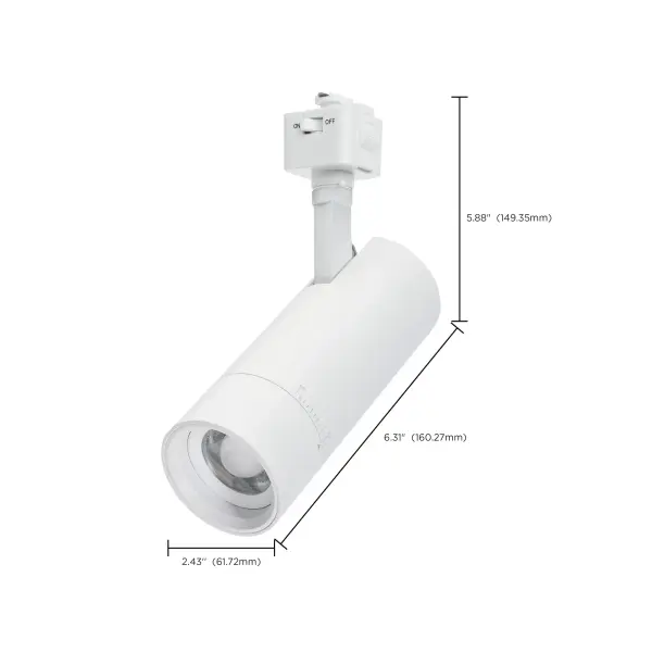 15W LED Track Head - J-Style - Adjustable Beam - Matte White - Image 5