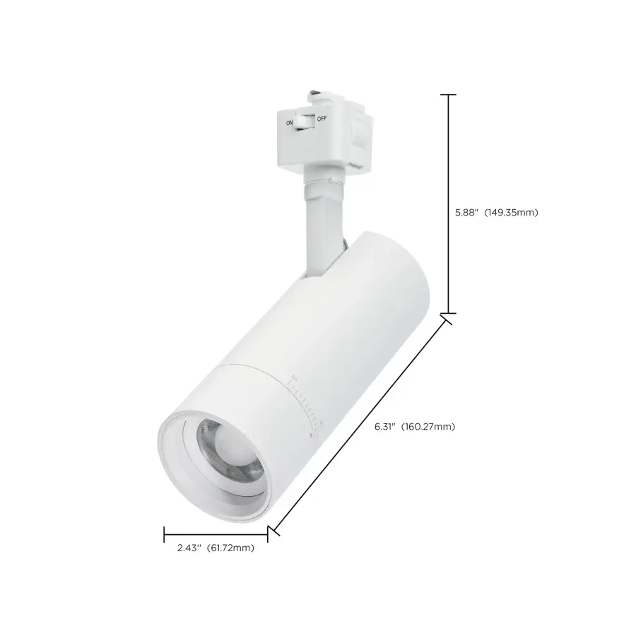 15W LED Track Head - J-Style - Adjustable Beam - Matte White - Image 5