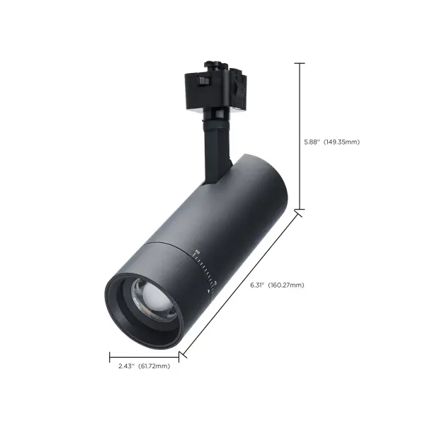 15W LED Track Head - J-Style - Adjustable Beam - Matte Black - Image 5