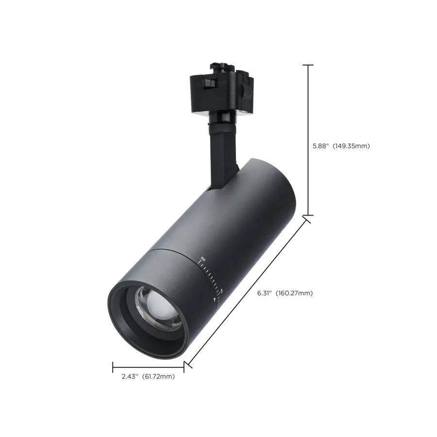 15W LED Track Head - J-Style - Adjustable Beam - Matte Black - Image 5