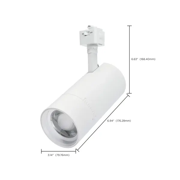 30W LED Track Head - J-Style - Adjustable Beam - Matte White - Image 5