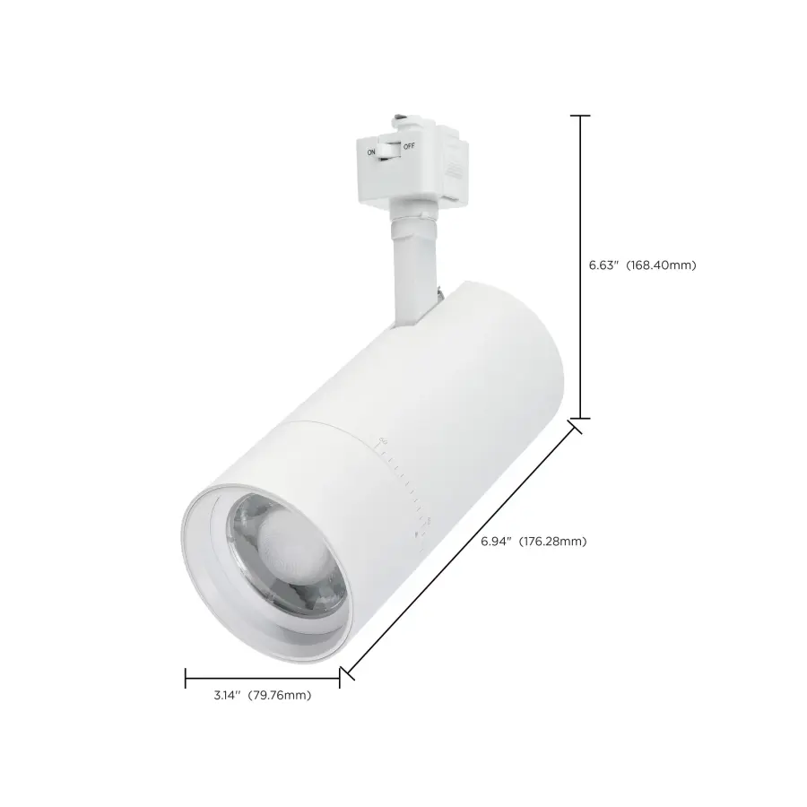 30W LED Track Head - J-Style - Adjustable Beam - Matte White - Image 5