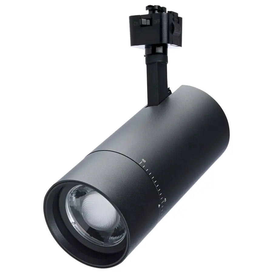 30W LED Track Head - Adjustable Beam - Matte Black - Image 1