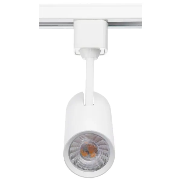 The SATCO NUVO Pro Series track head delivers exceptional 600-lumen output with superior 93 CRI for accurate color rendering. Its cylindrical design and 24-degree beam angle provide focused illumination ideal for accent lighting in retail, hospitality, and residential applications. - alternate view