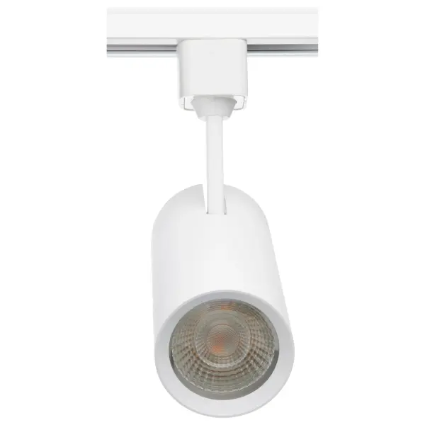 High-performance 20W LED track head delivers 1200 lumens with exceptional 93 CRI for superior color rendering. Cylindrical design with 36° beam angle provides focused illumination ideal for accent lighting in retail, hospitality, and residential applications. - alternate view