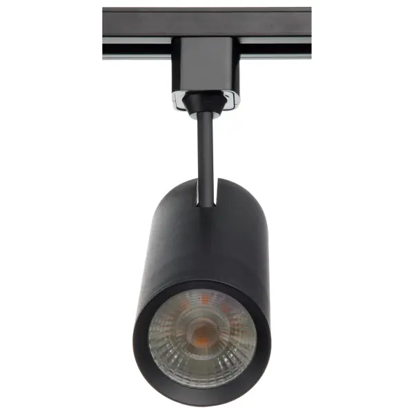 The SATCO NUVO Pro Series track head delivers exceptional 1200-lumen output with superior 93 CRI for accurate color rendering. Its shotgun-style cylinder design and 36-degree beam angle provide focused illumination ideal for accent lighting and task applications. - alternate view