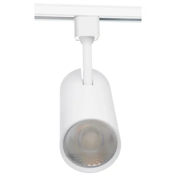 High-performance 30W LED track head delivers 2000 lumens with exceptional 93 CRI for superior color rendering. Shotgun-style cylinder design provides focused 24-degree beam angle ideal for accent lighting in retail, hospitality, and residential applications. - alternate view