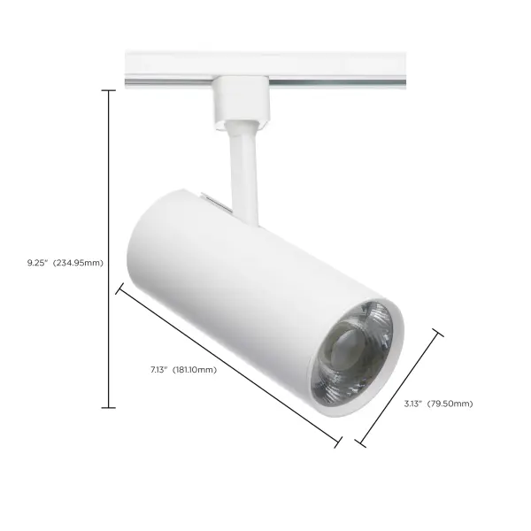 30W LED Commercial Track Head - White Cylinder - Image 8