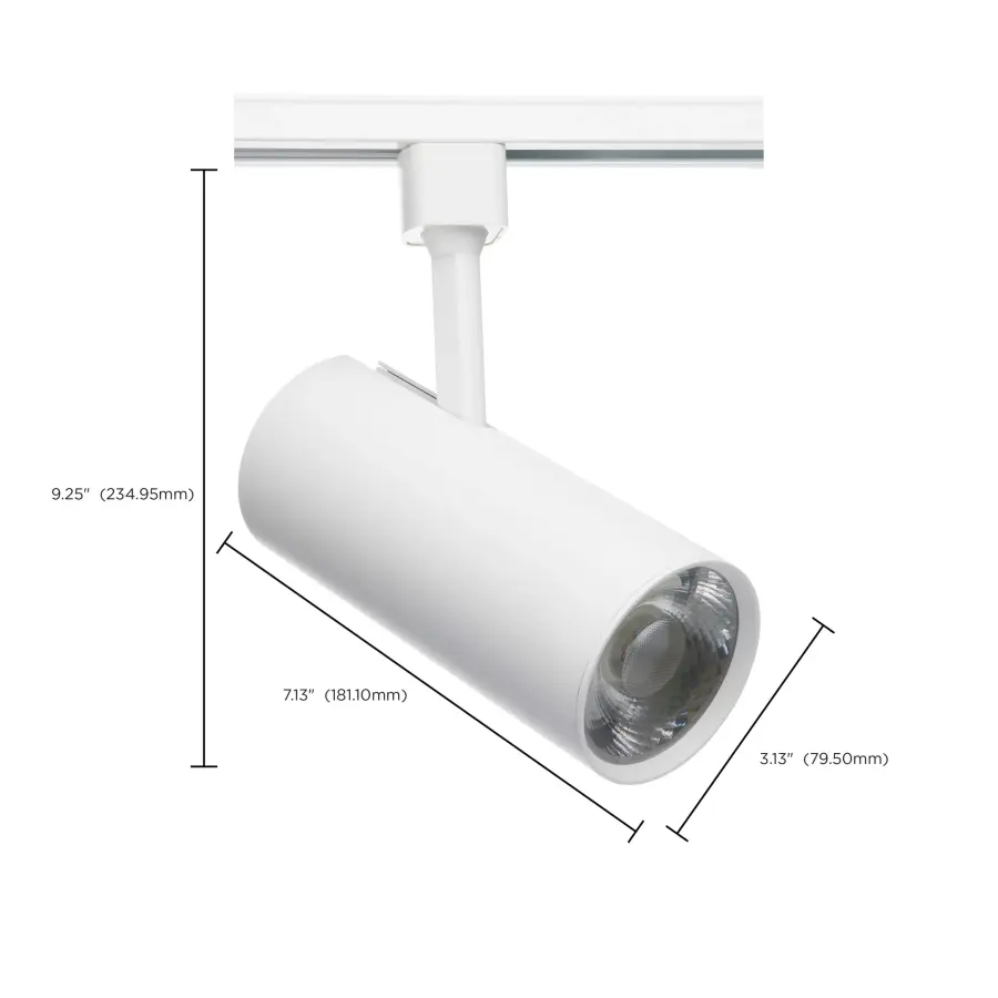 30W LED Commercial Track Head - White Cylinder - Image 8