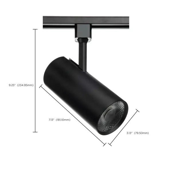 30W LED Commercial Track Head - Black Cylinder - Image 8