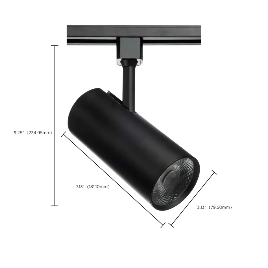 30W LED Commercial Track Head - Black Cylinder - Image 8