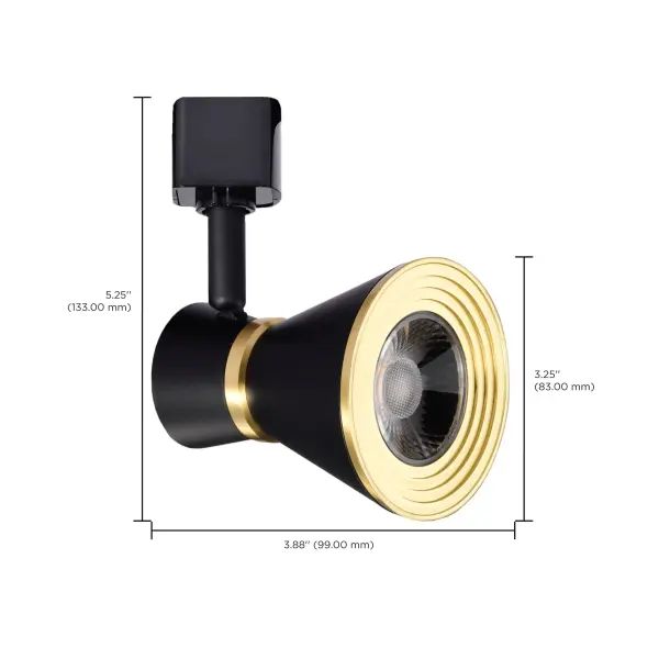 12W LED Cinch Track Head - Matte Black & Brushed Brass - Image 11