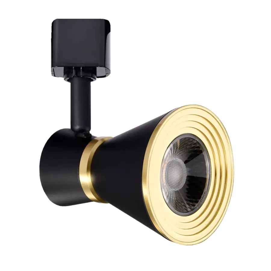 12W LED Cinch Track Head - Matte Black & Brushed Brass - Image 12