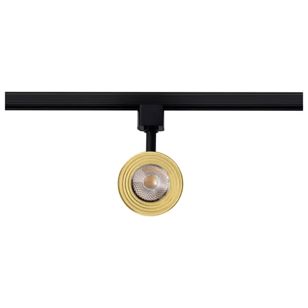 12W LED Cinch Track Head - Matte Black & Brushed Brass - Image 3