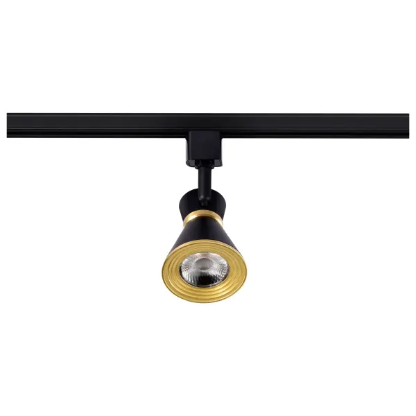 12W LED Cinch Track Head - Matte Black & Brushed Brass - Image 5