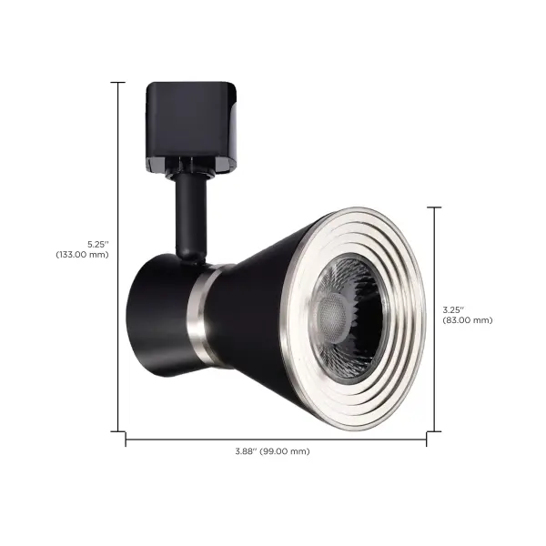 12W LED Cinch Track Head - Matte Black & Brushed Nickel - Image 11