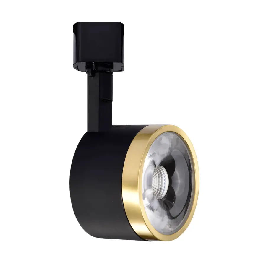12W LED Round Track Head - Matte Black & Brushed Brass - Image 13