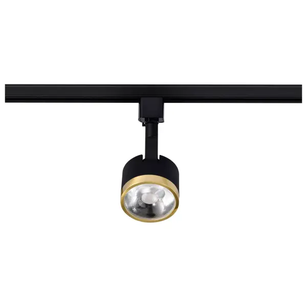 12W LED Round Track Head - Matte Black & Brushed Brass - Image 5