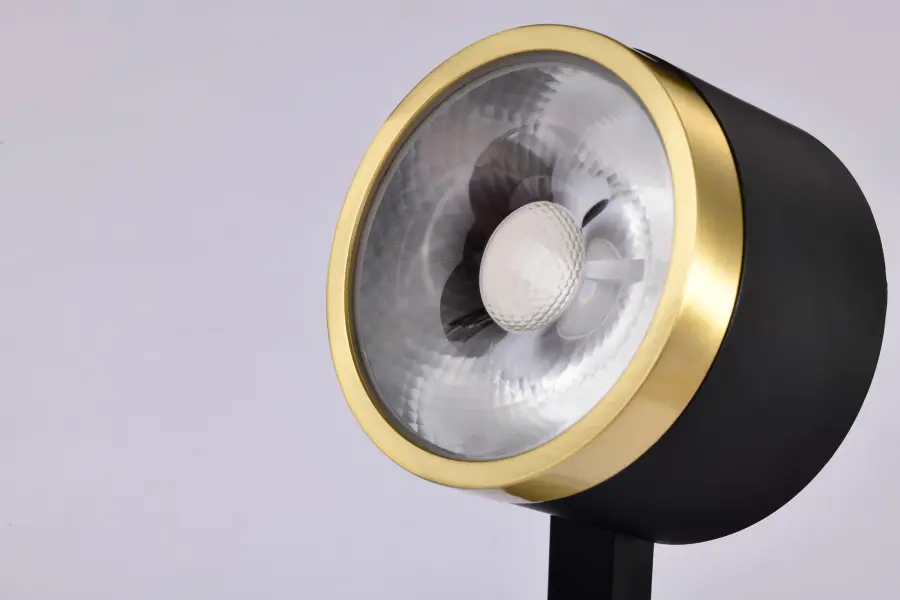 12W LED Round Track Head - Matte Black & Brushed Brass - Image 9