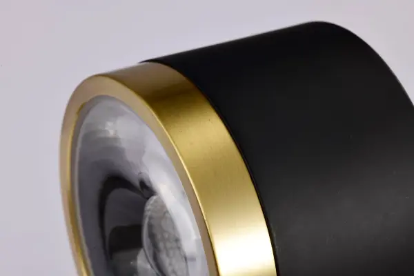 12W LED Round Track Head - Matte Black & Brushed Brass - Image 10