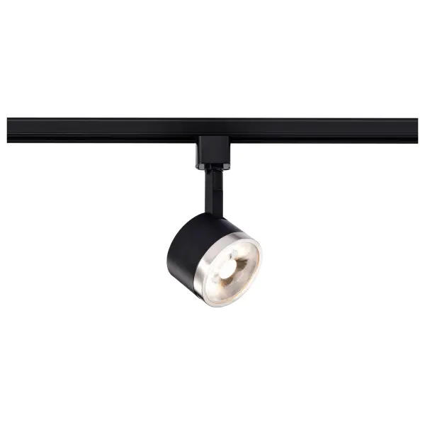 This energy-efficient 12W LED track head delivers 1020 lumens of warm 3000K light with excellent 90 CRI color rendering. The round design features a sophisticated matte black and brushed nickel finish that complements contemporary interiors. - alternate view