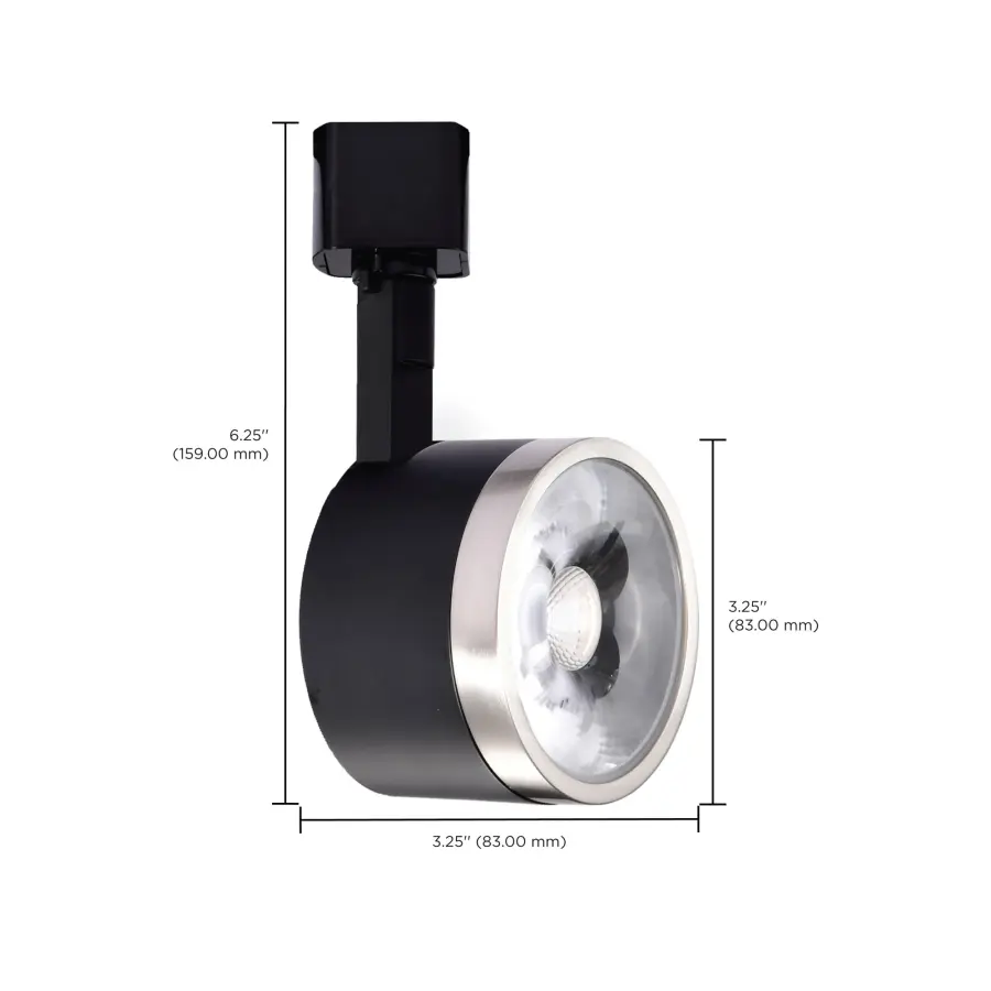 12W LED Round Track Head - Matte Black & Brushed Nickel - Image 11
