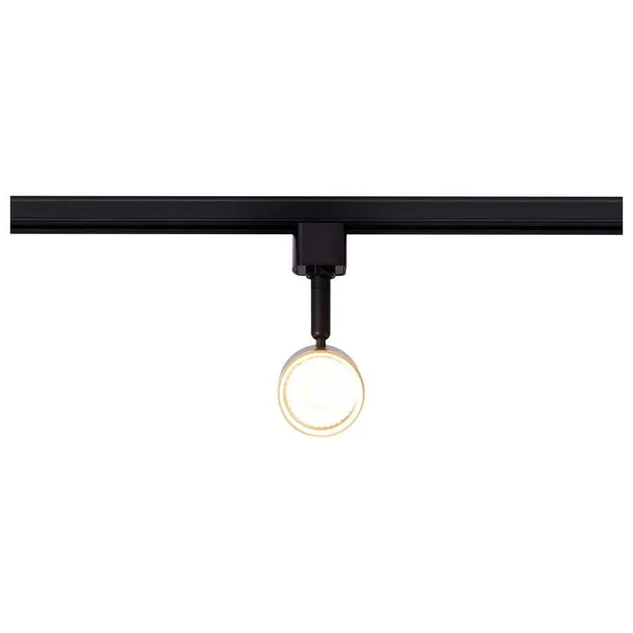 12W LED Cylindrical Track Head - Matte Black & Brushed Brass - Image 4