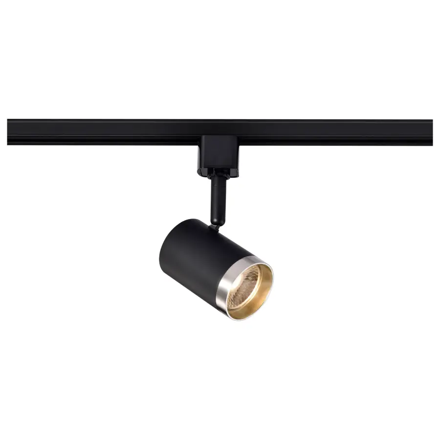 12W LED Cylindrical Track Head - Matte Black & Brushed Nickel - Image 2