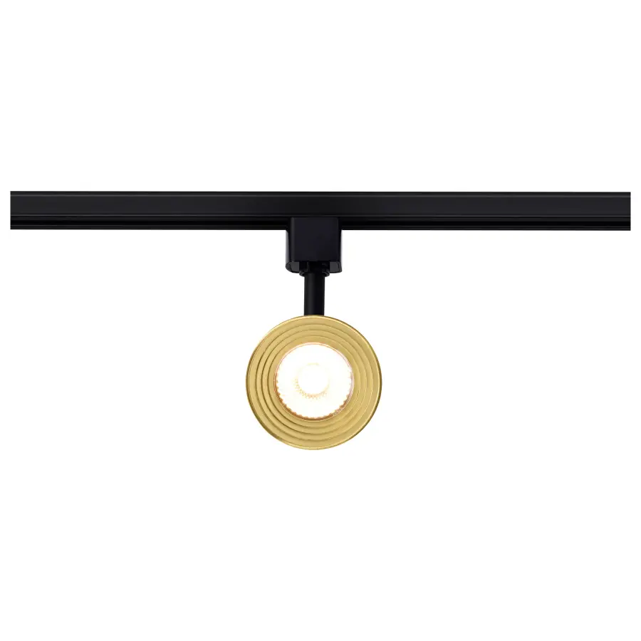12W LED Cinch Track Head - Matte Black & Brushed Brass - Image 4