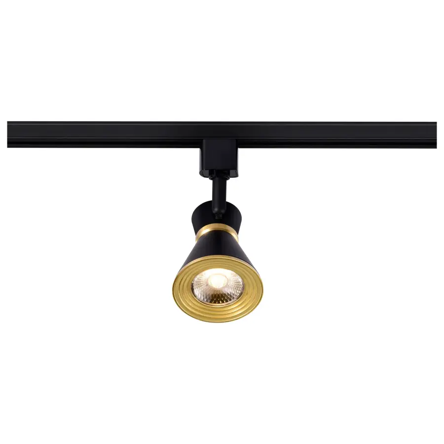12W LED Cinch Track Head - Matte Black & Brushed Brass - Image 6