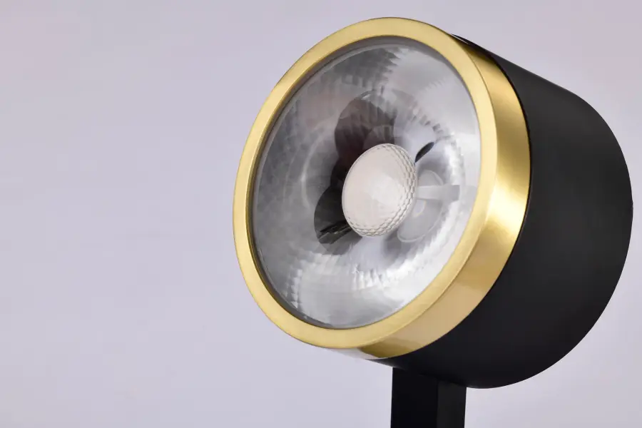 12W LED Round Track Head in Matte Black & Brushed Brass - Image 9