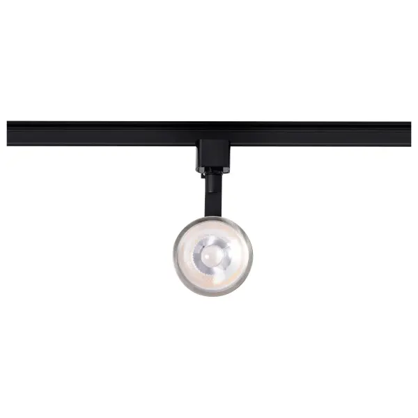12W LED Round Track Head in Matte Black & Brushed Nickel - Image 3