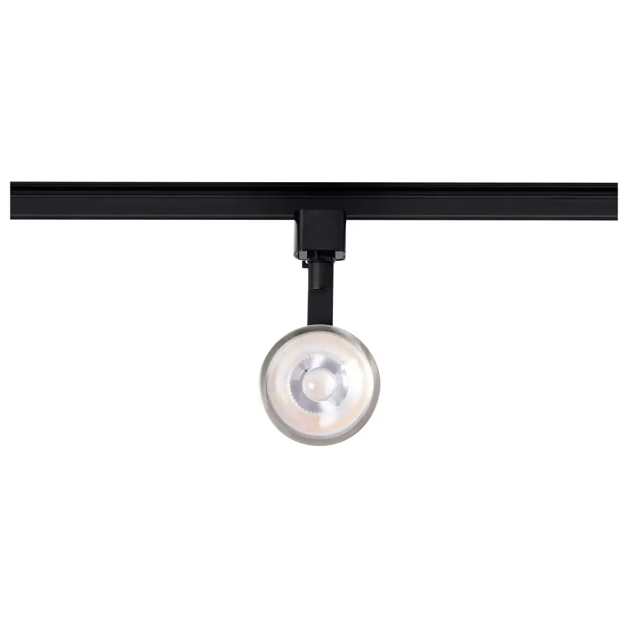 12W LED Round Track Head in Matte Black & Brushed Nickel - Image 3