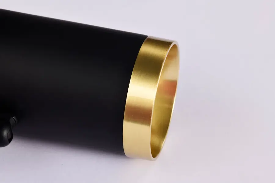 12W LED Cylindrical Track Head - Matte Black & Brushed Brass - Image 12