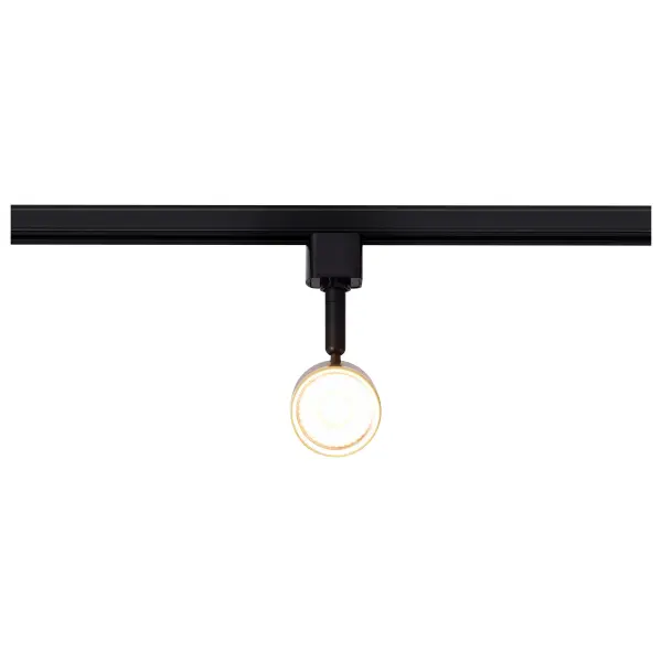 12W LED Cylindrical Track Head - Matte Black & Brushed Brass - Image 4