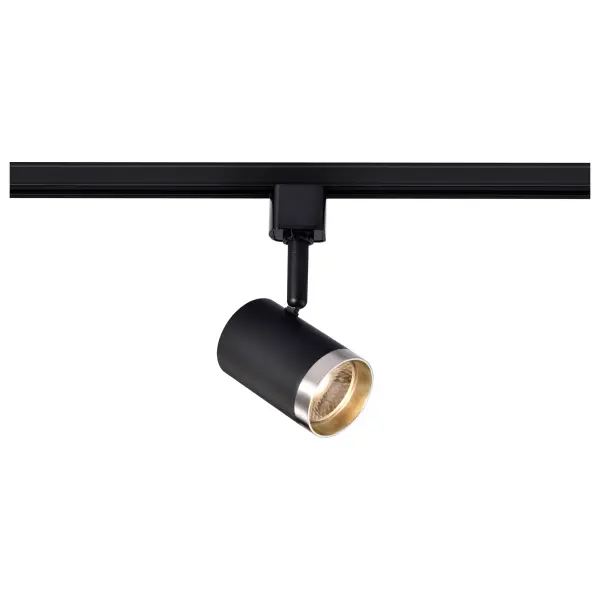 This compact cylindrical track head delivers efficient 1020-lumen LED lighting with a stylish matte black and brushed nickel finish. Perfect for accent lighting and task illumination in residential and commercial spaces. - alternate view