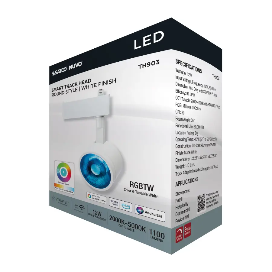 STARFISH Smart LED Track Head - White Round - Image 13