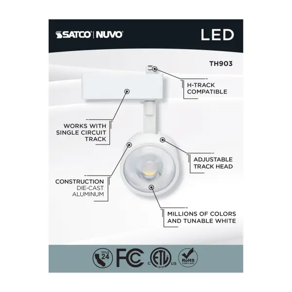 STARFISH Smart LED Track Head - White Round - Image 10