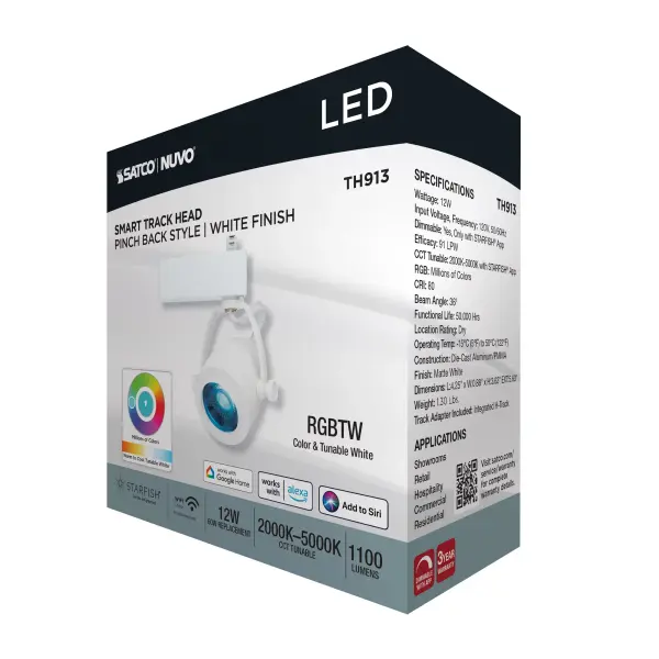 STARFISH Smart LED Track Head - Pinch Back - White - Image 13