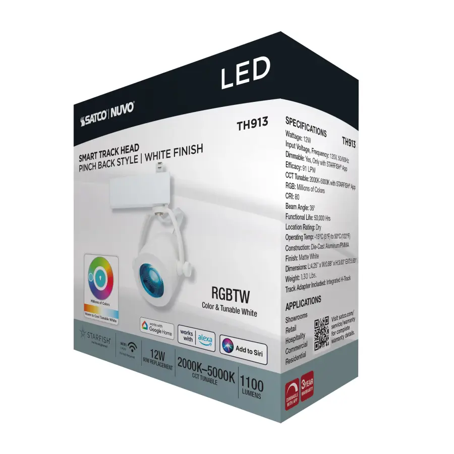 STARFISH Smart LED Track Head - Pinch Back - White - Image 13