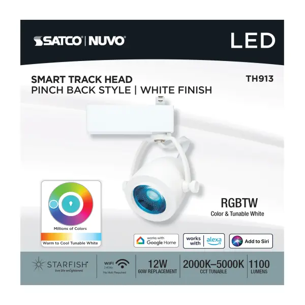 STARFISH Smart LED Track Head - Pinch Back - White - Image 9