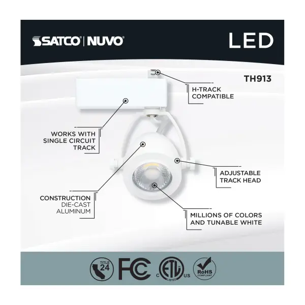 STARFISH Smart LED Track Head - Pinch Back - White - Image 10