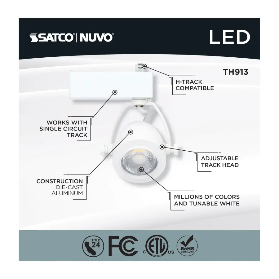 STARFISH Smart LED Track Head - Pinch Back - White - Image 10